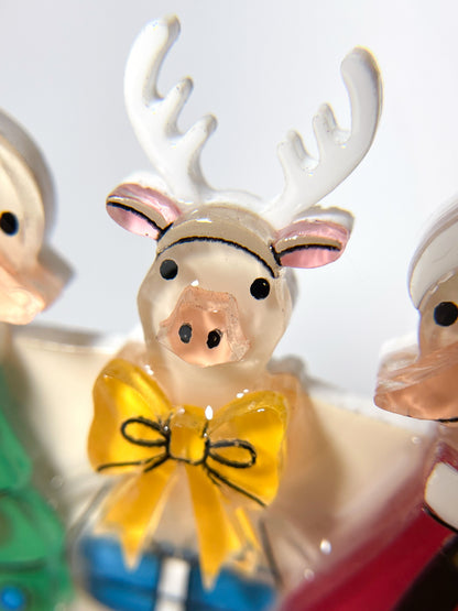 Quack-mas Holiday Trio Brooch