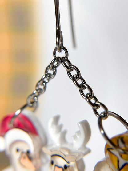 Quack-mas Holiday Trio Drop Earrings