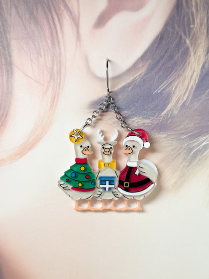 Quack-mas Holiday Trio Drop Earrings