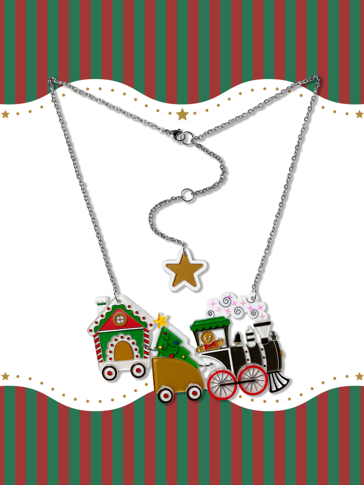 Gingerbread Express Necklace