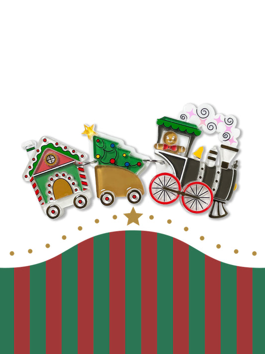 Gingerbread Express Brooch