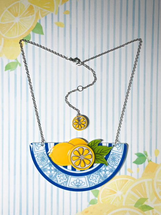 Mediterranean Zest Necklace — Garnished with fresh lemon —