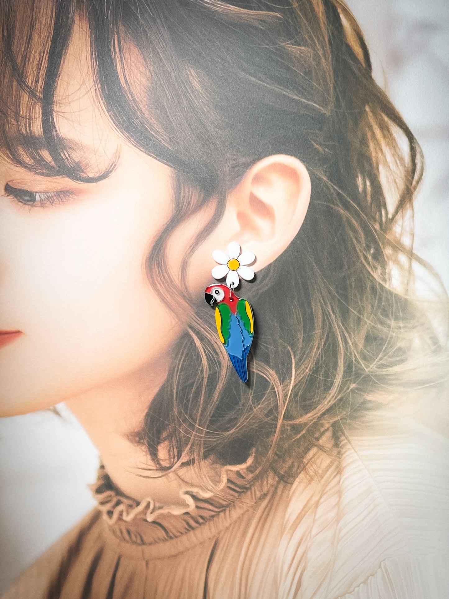 Tropical Parrot Party Drop Earrings