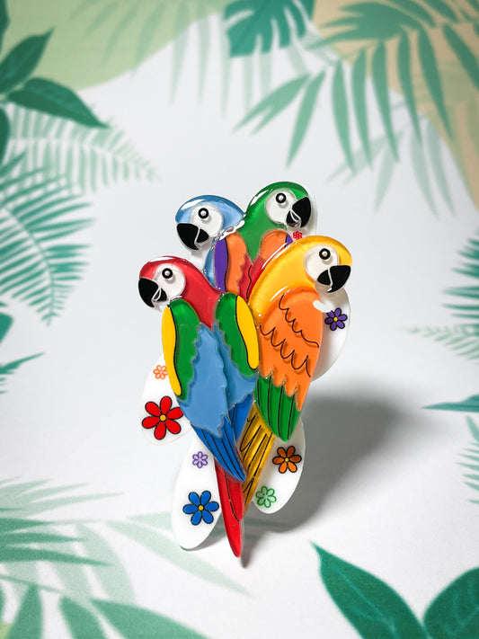 Tropical Parrot Party Brooch