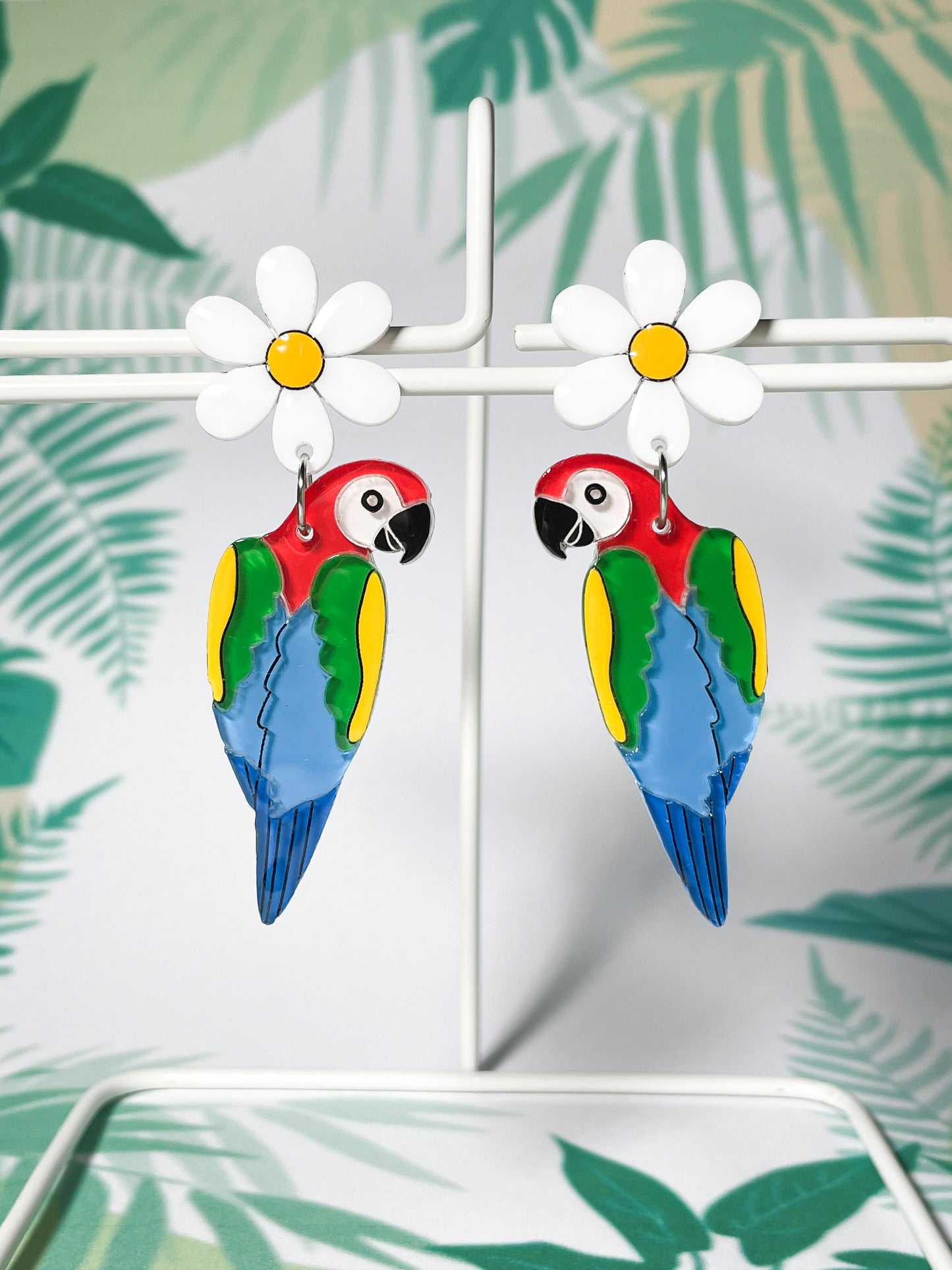 Tropical Parrot Party Drop Earrings