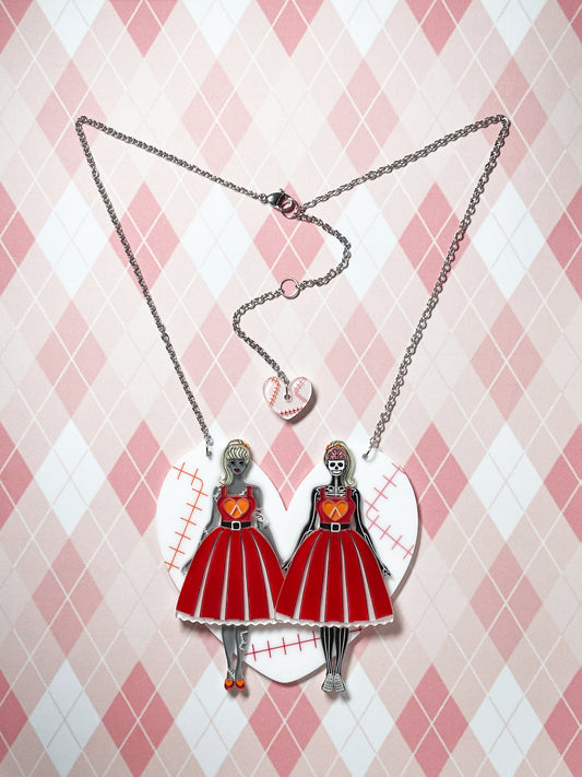 Vintage Doll Zombie Anatomy Necklace