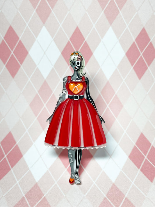 Vintage Doll Zombie Anatomy Brooch