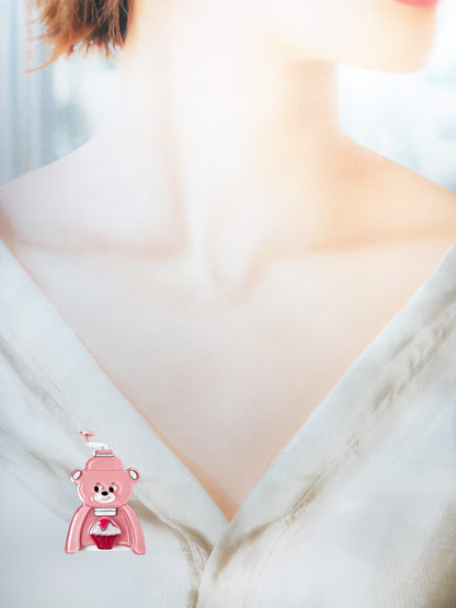 Bear Shaved Ice Machine Brooch (Strawberry)