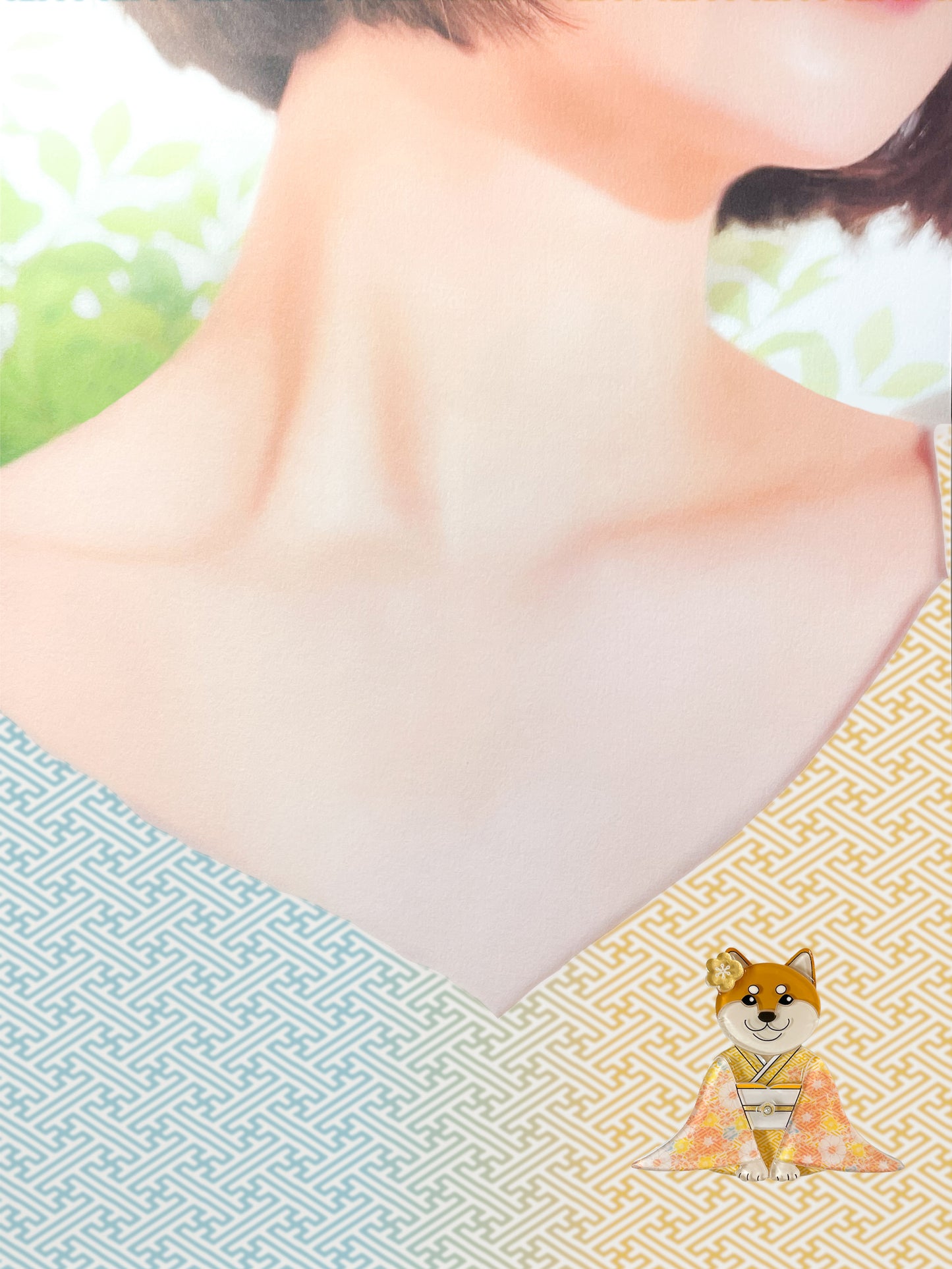 Kimono Shiba Brooch (Red)