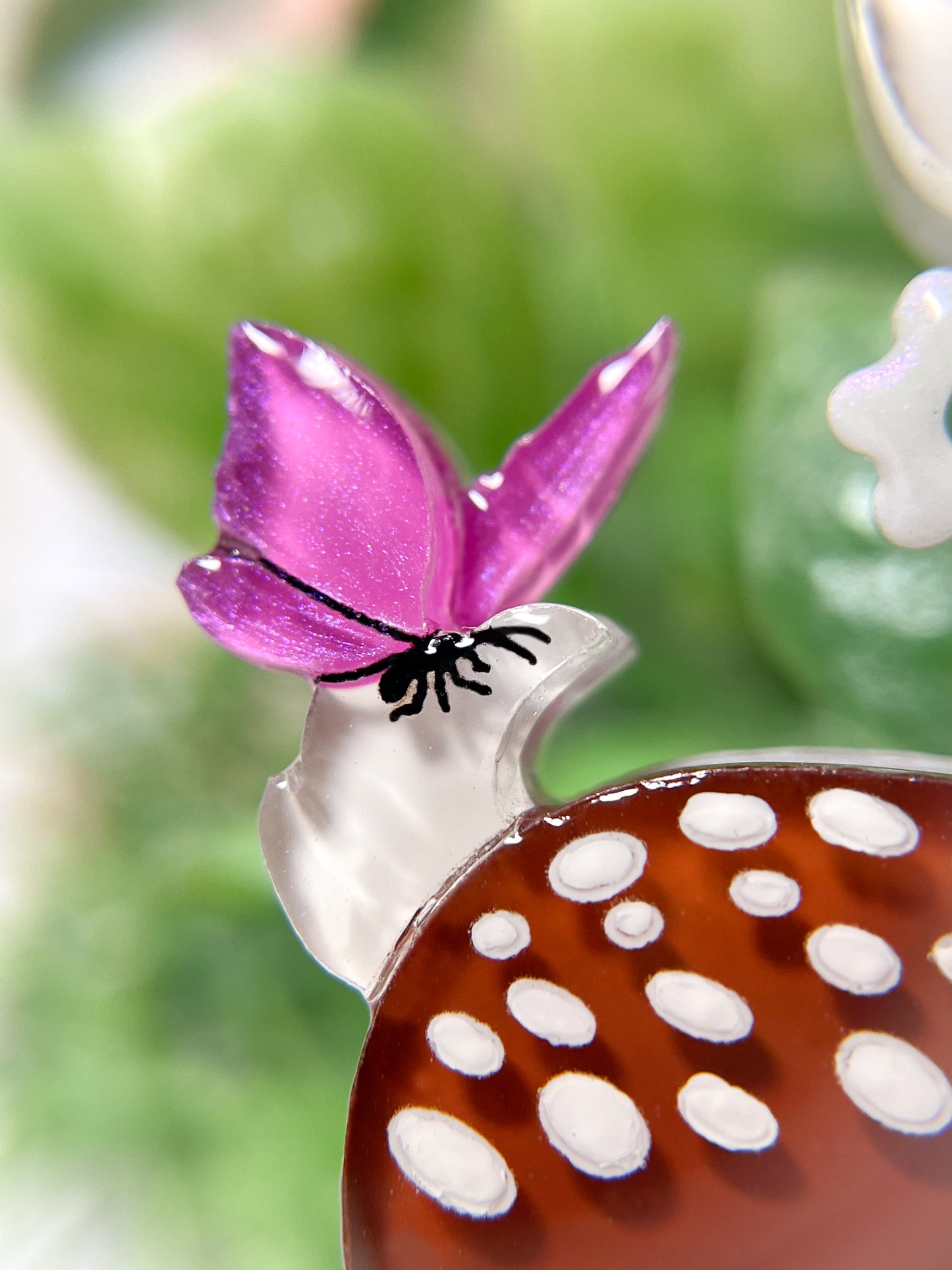 Dear Deer in Spring Brooch with Pink Butterfly