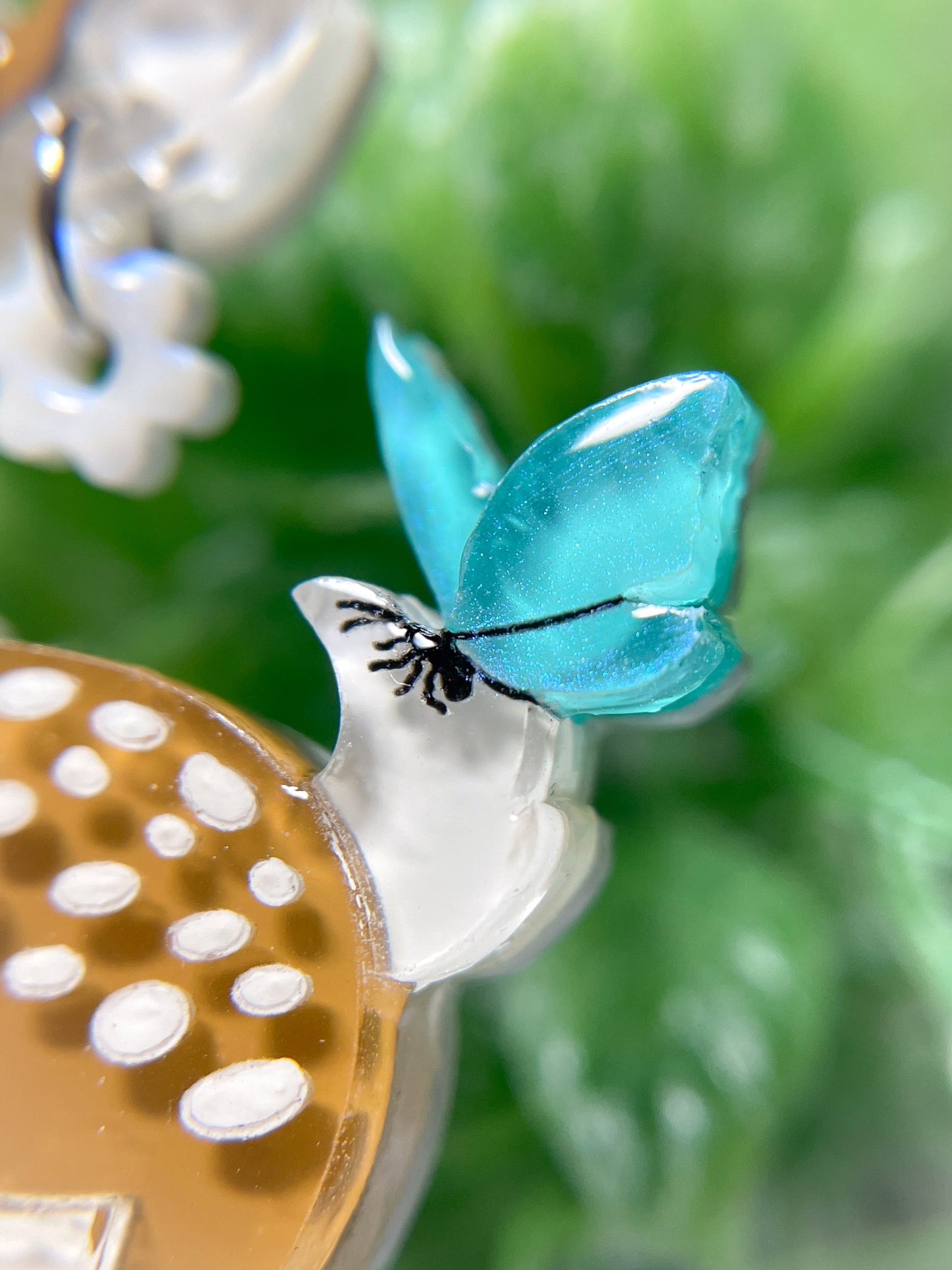 Dear Deer in Spring Brooch with Blue Butterfly