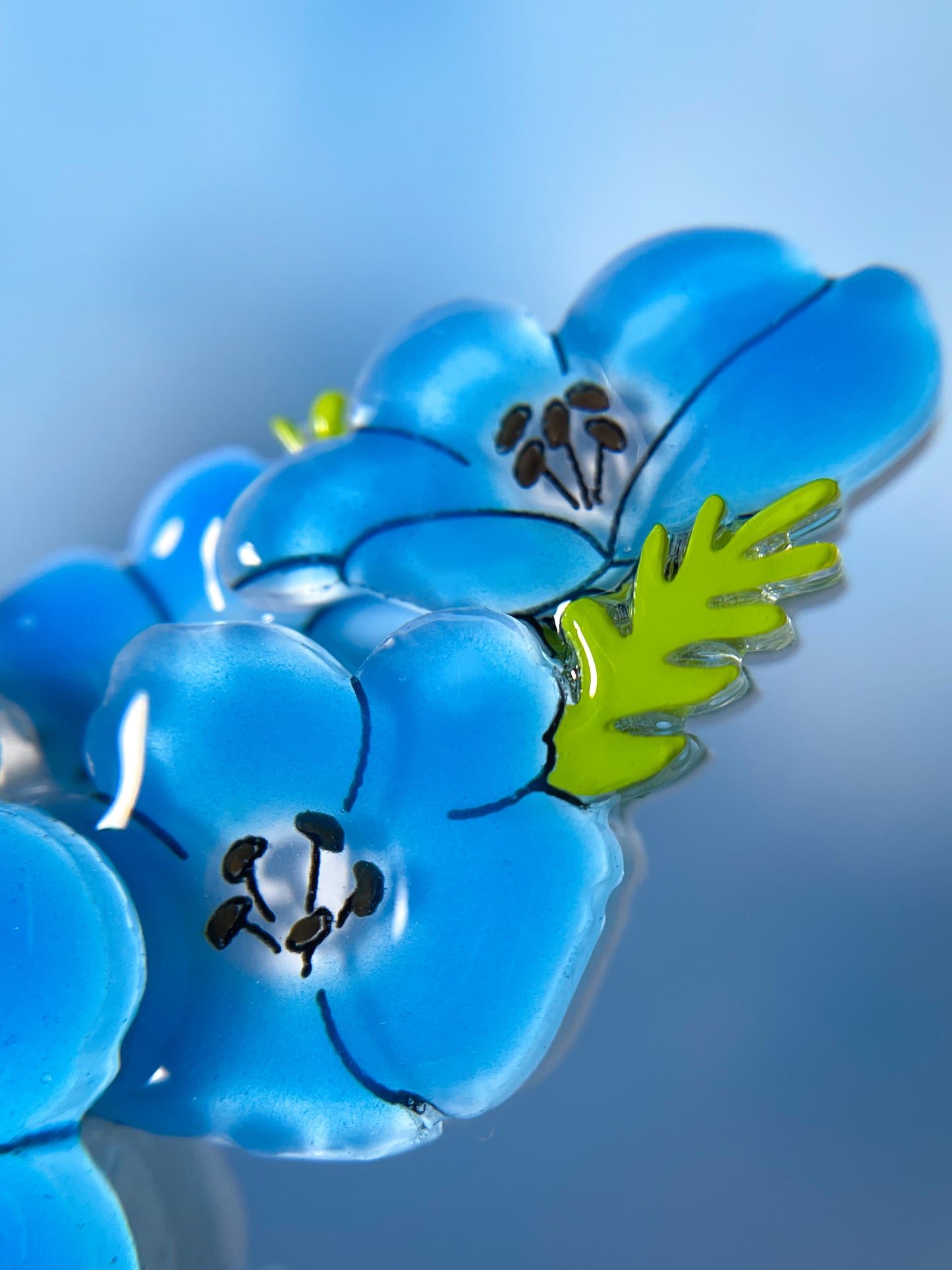 Stained Glass Butterfly Brooch with Anemone