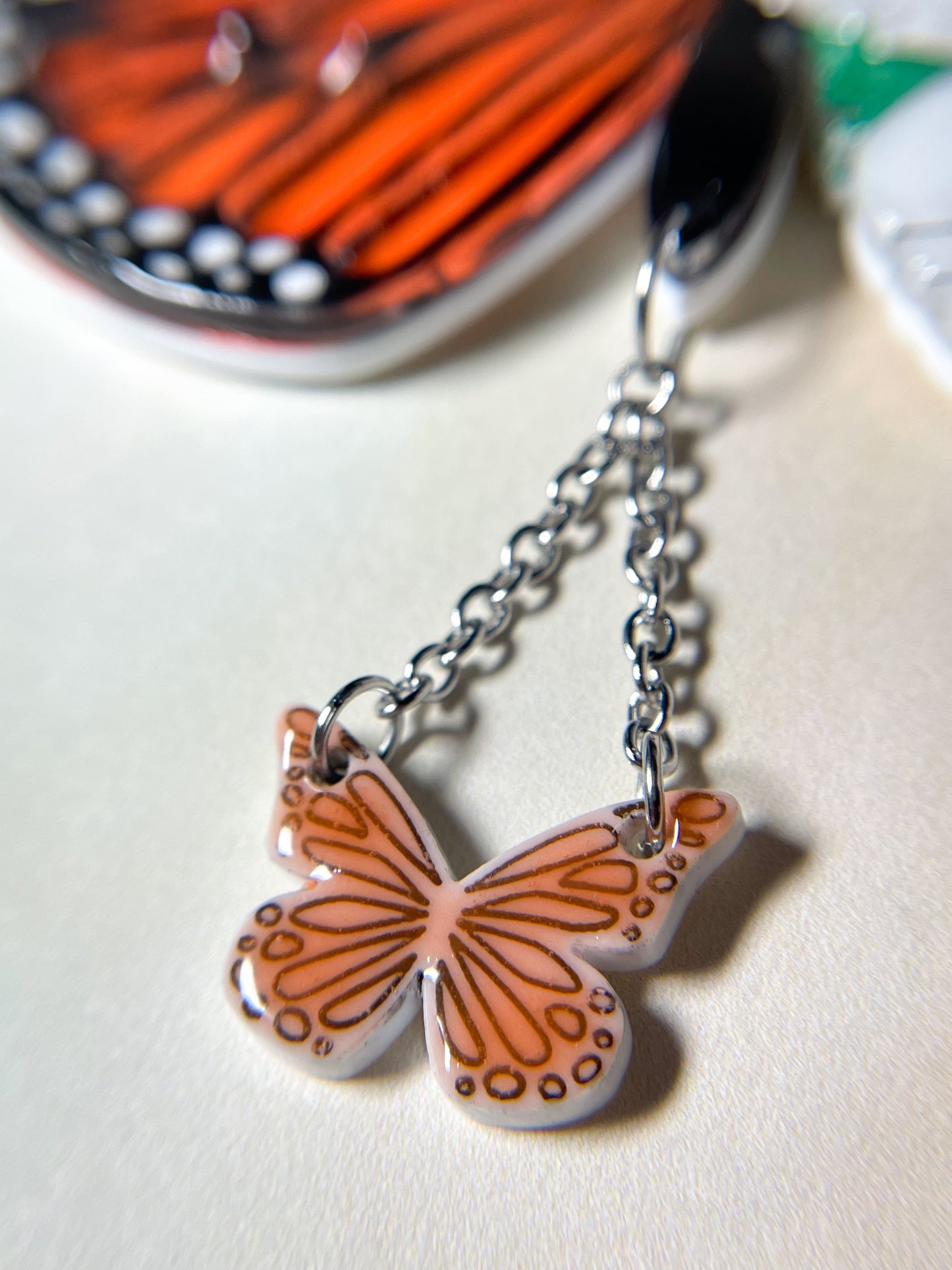 Stained Glass Butterfly Necklace with Margaret