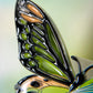Stained Glass Butterfly Brooch with Lily of the Valley