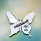 Stained Glass Butterfly Brooch with Lily of the Valley