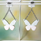 Stained Glass Butterfly Drop Earrings with Lily of the Valley