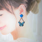 Stained Glass Butterfly Drop Earrings with Anemone