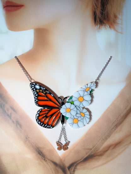 Stained Glass Butterfly Necklace with Margaret