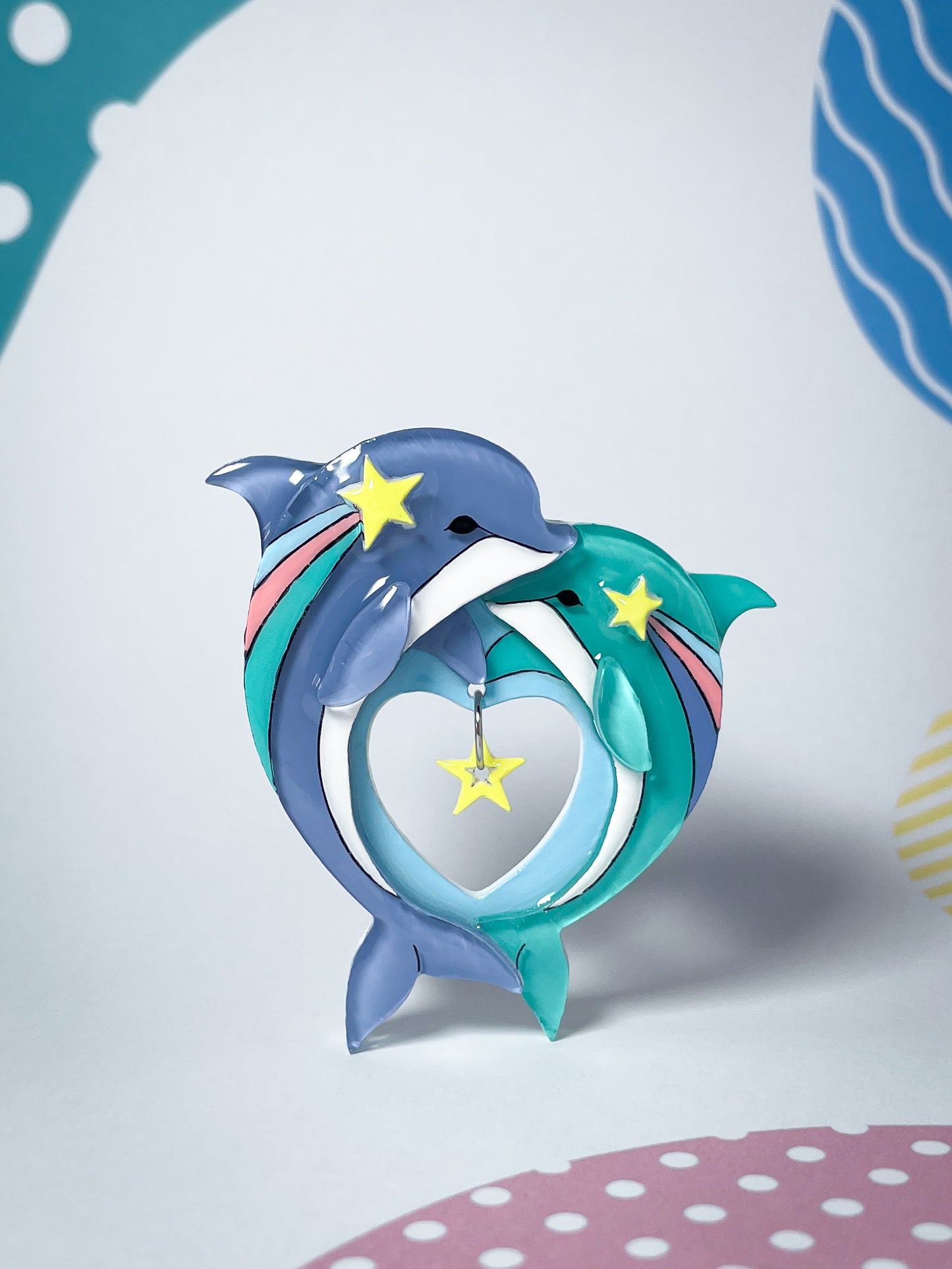 Shooting Star Dolphin Brooch