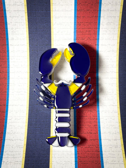 Mustache Lobster Brooch (Blue)