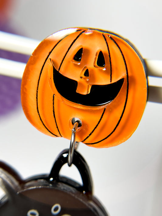 Halloweenské náušnice s upíří kočkou
