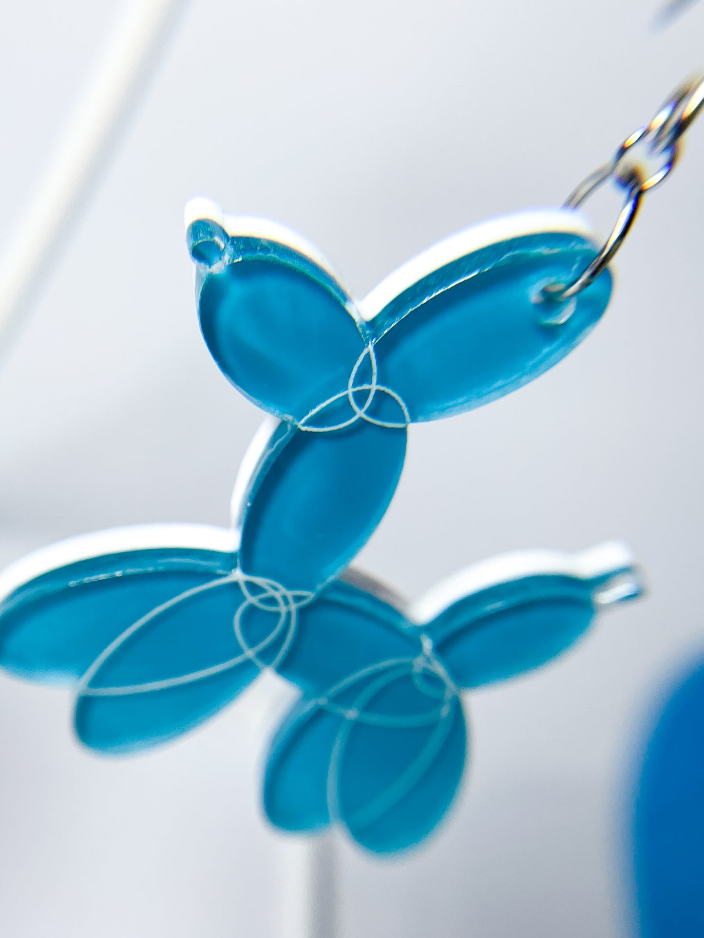 Balloon Dogs Drop Earrings (Pink & Blue)