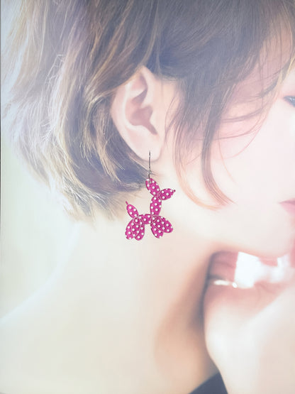 Balloon Dogs Drop Earrings (Pink & Blue)