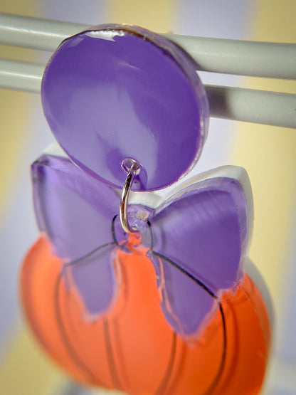 Bootylicious pumpkin drop earrings (Purple)