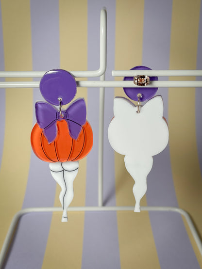 Bootylicious pumpkin drop earrings (Purple)