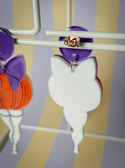 Bootylicious pumpkin drop earrings (Purple)