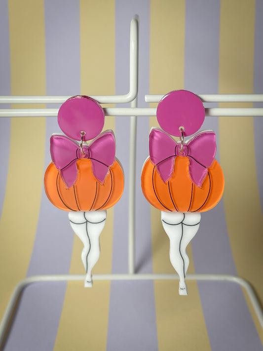 Bootylicious pumpkin drop earrings (Pink)
