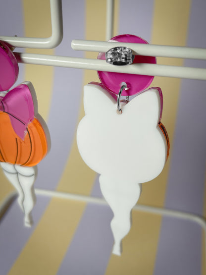 Bootylicious pumpkin drop earrings (Pink)