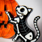 Jack-o'-Lanterns with a skeleton kitty brooch