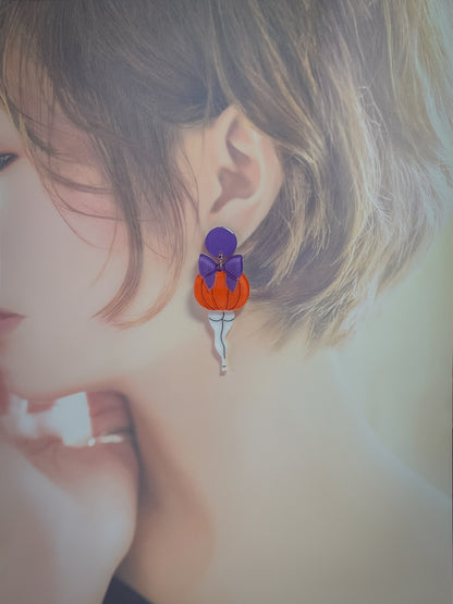 Bootylicious pumpkin drop earrings (Purple)