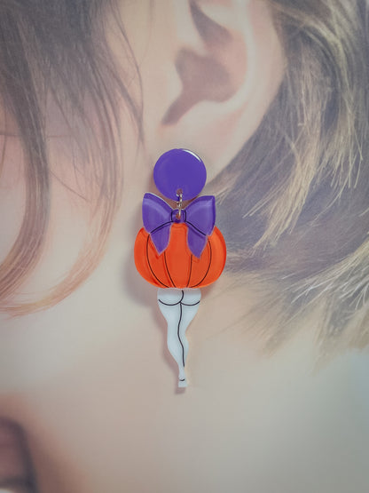 Bootylicious pumpkin drop earrings (Purple)