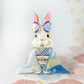 [Limited edition] Kimono Rabbit Brooch (Blue)