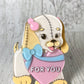 Stuffed Dog in Love Brooch (Pink heart)