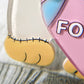 Stuffed Dog in Love Brooch (Pink heart)