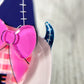 [Limited edition] Stuffed Dog in Love Brooch (Checkered heart with Pink ribbon)