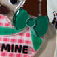 [Limited edition] Stuffed Dog in Love Brooch (Checkered heart with Green ribbon)