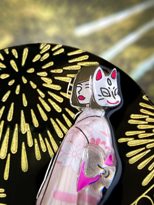 花火大会のブローチ