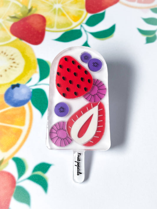 Fruit Popsicle Brooch (Berries)