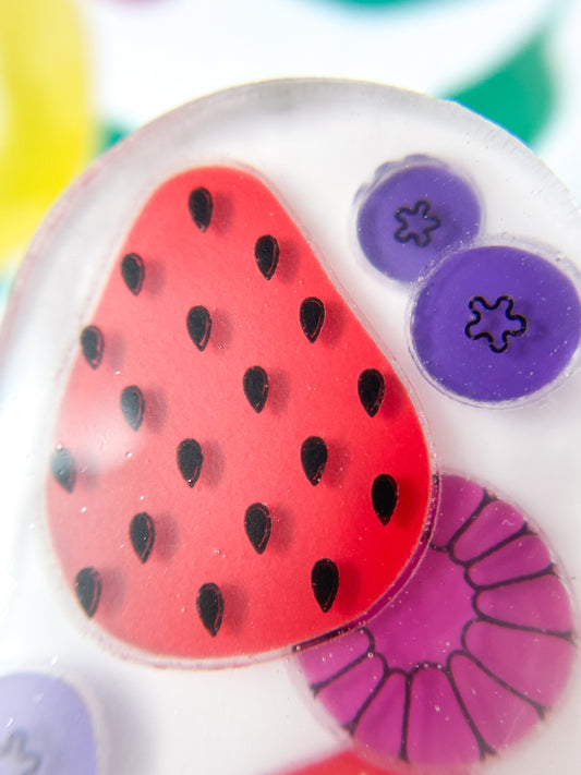 Fruit Popsicle Brooch (Berries)