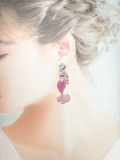 海中のマーメイド ドロップピアス