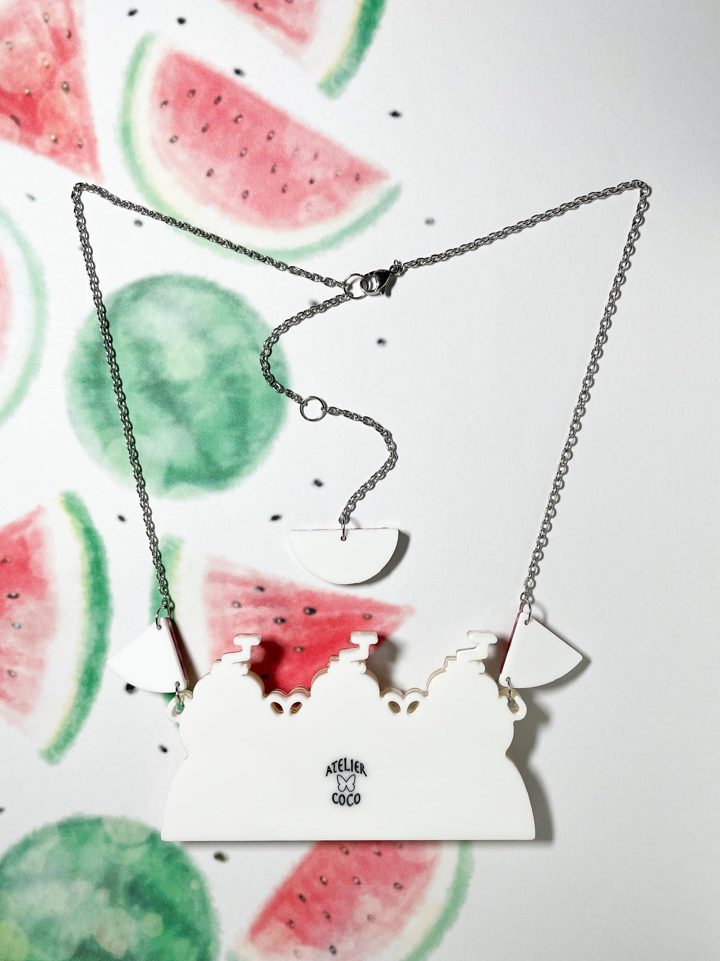 White Bear Shaved Ice Machine Necklace (Watermelon)