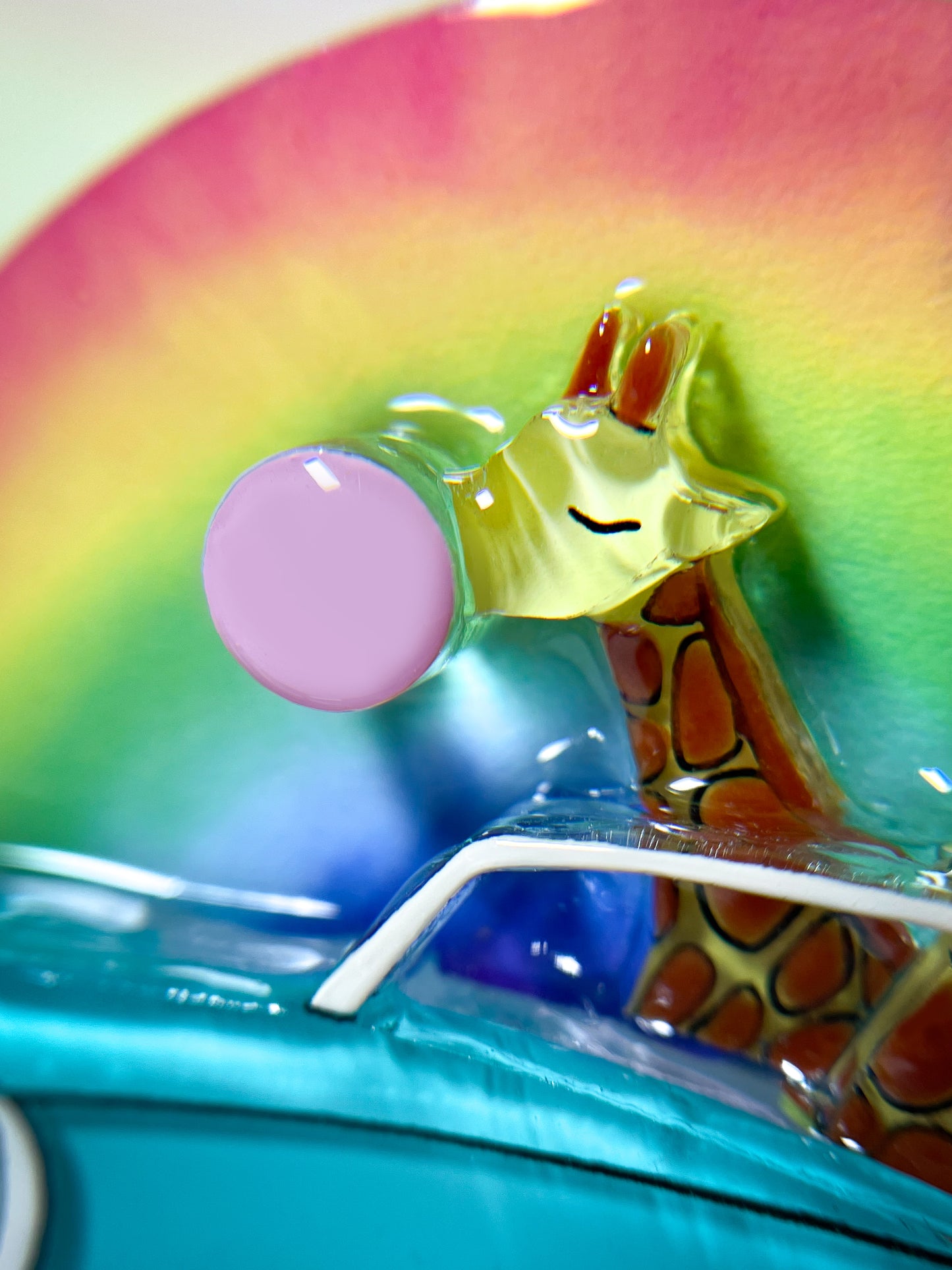 Giraffes Drive in the Rainbow Brooch