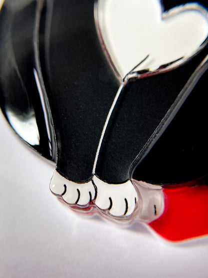 Bee Kind Brooch (Tuxedo cat)