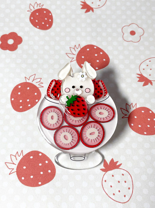 Strawberry Parfait Brooch (Rabbit)