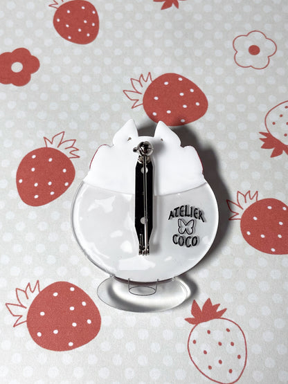 Strawberry Parfait Brooch (Rabbit)