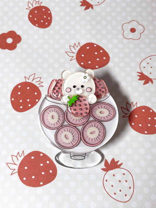 Strawberry Parfait Brooch (Bear)